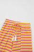 Stripe Rainbow Tee Tasseled String Wide Leg Pants Set
